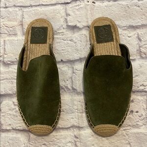 Tory Burch Olive Green Suede Espadrilles for Men